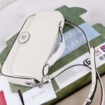 Gucci Women Petite GG Small Shoulder Bag White Leather Double G – Image 6