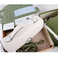 Gucci Women Petite GG Small Shoulder Bag White Leather Double G (5)