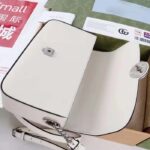 Gucci Women Petite GG Small Shoulder Bag White Leather Double G – Image 7