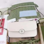 Gucci Women Petite GG Small Shoulder Bag White Leather Double G – Image 3