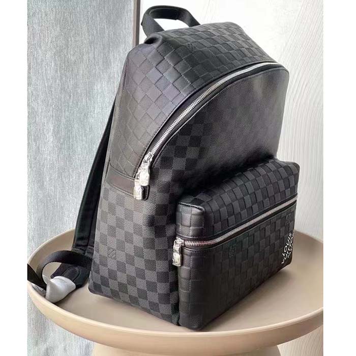 Louis Vuitton LV Unisex Discovery Backpack PM Black Graphite Damier Infini Cowhide Leather (8)
