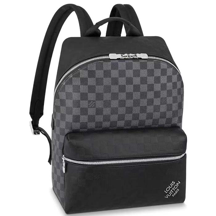 Louis Vuitton LV Unisex Discovery Backpack PM Black Graphite Damier Infini Cowhide Leather