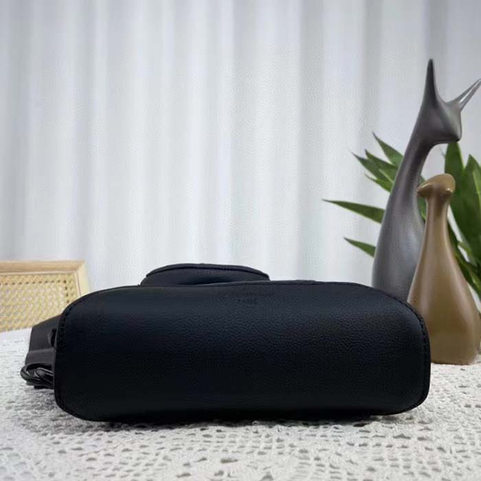 Louis Vuitton LV Unisex Duo Slingbag Black Calf Leather Removable Zipped Pouch (1)