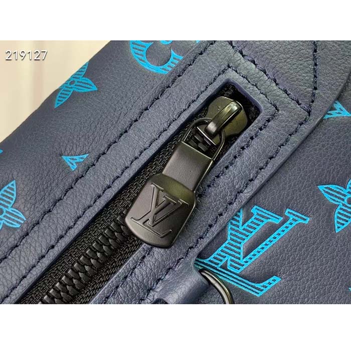Louis Vuitton LV Unisex Duo Slingbag Navy River Blue Calf Leather (6)
