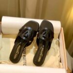 Louis Vuitton LV Unisex Isola Flat Mule Black Calf Leather Circle Signature - Bild 2