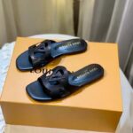 Louis Vuitton LV Unisex Isola Flat Mule Black Calf Leather Circle Signature - Bild 3