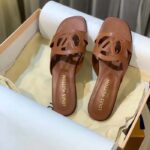 Louis Vuitton LV Unisex Isola Flat Mule Cognac Brown Calf Leather Circle Signature - Image 4