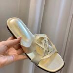 Louis Vuitton LV Unisex Isola Flat Mule Gold Metallic Lamb Leather Circle Signature - Bild 8