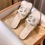 Louis Vuitton LV Unisex Isola Flat Mule White Calf Leather Circle Signature - Imagen 2