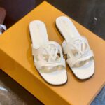 Louis Vuitton LV Unisex Isola Flat Mule White Calf Leather Circle Signature - Imagen 5