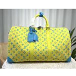 Louis Vuitton LV Unisex Keepall Bandoulière 50 Lime Green Monogram Playground Coated Canvas - Bild 2