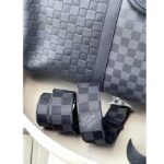 Louis Vuitton LV Unisex Keepall Bandoulière 50 Travel Bag Black Graphite Damier Infini Cowhide - Image 7