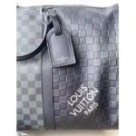 Louis Vuitton LV Unisex Keepall Bandoulière 50 Travel Bag Black Graphite Damier Infini Cowhide - Image 6