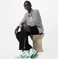 Louis Vuitton LV Unisex LV x YK LV Trainer Sneaker Green Calf Leather Rubber (10)