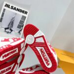 Louis Vuitton LV Unisex LV x YK LV Trainer Sneaker Red Calf Leather Rubber - Image 10