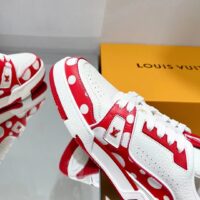 Louis Vuitton LV Unisex LV x YK LV Trainer Sneaker Red Calf Leather Rubber (2)