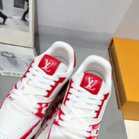 Louis Vuitton LV Unisex LV x YK LV Trainer Sneaker Red Calf Leather Rubber (2)