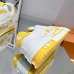 Louis Vuitton LV Unisex LV x YK LV Trainer Sneaker Yellow Calf Leather Rubber - Image 7