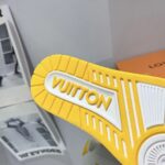 Louis Vuitton LV Unisex LV x YK LV Trainer Sneaker Yellow Calf Leather Rubber - Image 10