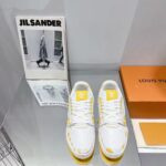 Louis Vuitton LV Unisex LV x YK LV Trainer Sneaker Yellow Calf Leather Rubber - Image 5