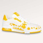 Louis Vuitton LV Unisex LV x YK LV Trainer Sneaker Yellow Calf Leather Rubber