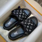 Louis Vuitton LV Unisex Miami Mule Black Mini Monogram Textile Anatomic Micro - Image 2
