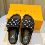 Louis Vuitton LV Unisex Miami Mule Black Mini Monogram Textile Anatomic Micro - Image 4
