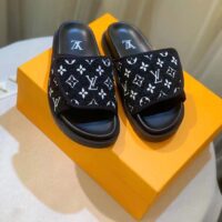 Louis Vuitton LV Unisex Miami Mule Black Mini Monogram Textile Anatomic Micro (2)