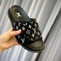 Louis Vuitton LV Unisex Miami Mule Black Mini Monogram Textile Anatomic Micro (2)