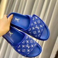 Louis Vuitton LV Unisex Miami Mule Blue Mini Monogram Textile Anatomic Micro (6)