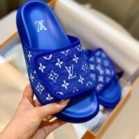 Louis Vuitton LV Unisex Miami Mule Blue Mini Monogram Textile Anatomic Micro (6)