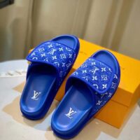 Louis Vuitton LV Unisex Miami Mule Blue Mini Monogram Textile Anatomic Micro (6)