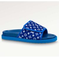 Louis Vuitton LV Unisex Miami Mule Blue Mini Monogram Textile Anatomic Micro (6)