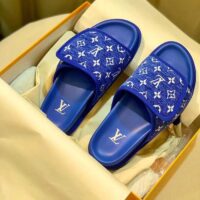 Louis Vuitton LV Unisex Miami Mule Blue Mini Monogram Textile Anatomic Micro (6)