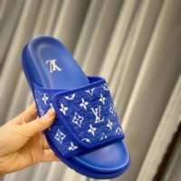 Louis Vuitton LV Unisex Miami Mule Blue Mini Monogram Textile Anatomic Micro (6)