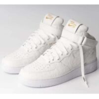 Louis Vuitton LV Unisex Nike Air Force 1 Sneaker Monogram Embossed White Calf Leather (3)