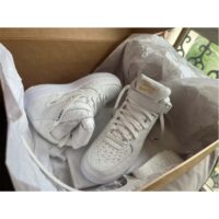 Louis Vuitton LV Unisex Nike Air Force 1 Sneaker Monogram Embossed White Calf Leather (3)