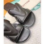 Louis Vuitton LV Unisex Oasis Mule Black Grained Calf Leather Rubber Outsole - Image 6