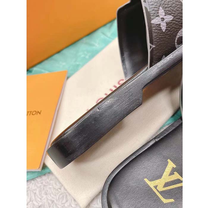 Louis Vuitton LV Unisex Oasis Mule Eclipse Black Monogram Grained Calf Leather Rubber (12)