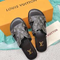 Louis Vuitton LV Unisex Oasis Mule Eclipse Black Monogram Grained Calf Leather Rubber (1)