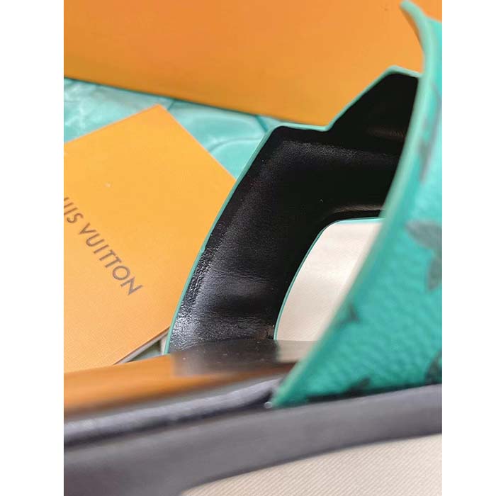 Louis Vuitton LV Unisex Oasis Mule Eclipse Green Monogram Grained Calf Leather Rubber (5)