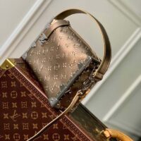 Louis Vuitton LV Unisex Side Trunk Handbag Light Gold Calfskin (10)