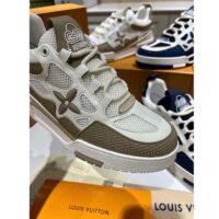 Louis Vuitton LV Unisex Skate Sneaker Beige Mix Materials Double Laces Rubber (9)