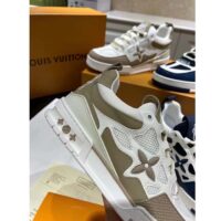 Louis Vuitton LV Unisex Skate Sneaker Beige Mix Materials Double Laces Rubber (9)