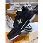 Louis Vuitton LV Unisex Skate Sneaker Black Mix Materials Double Laces Rubber - Bild 3