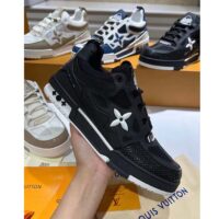 Louis Vuitton LV Unisex Skate Sneaker Black Mix Materials Double Laces Rubber (9)