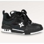 Louis Vuitton LV Unisex Skate Sneaker Svart Mix Materials Dubbelsnören Gummi