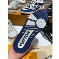 Louis Vuitton LV Unisex Skate Sneaker Navy Blue Mix Materials Double Laces Rubber (7)