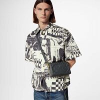Louis Vuitton LV Unisex Soft Trunk Wearable Wallet Dark Shadow Gray Calf Leather (9)