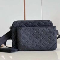 Louis Vuitton LV Unisex Trio Messenger Bag Black Calf Leather Cowhide (1)